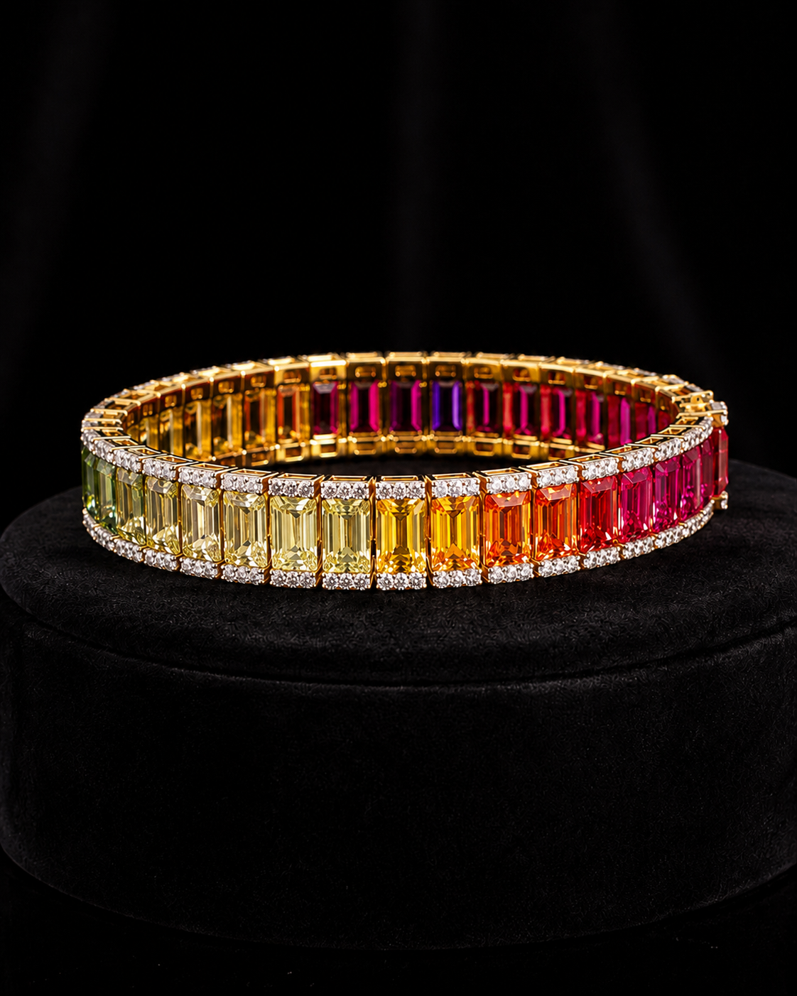 Aurelia Royale Gold Multi-Stone Bracelet with Labgrown Diamond Accents