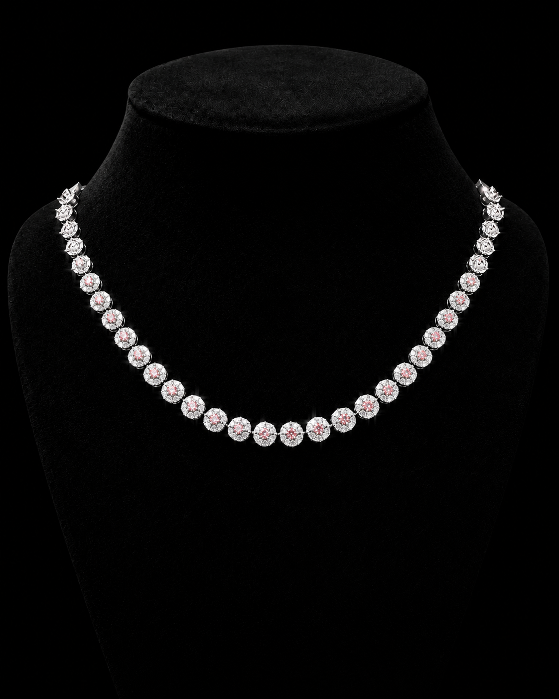Aurelia Royale Rose-Tone Necklace with Labgrown Diamond Accents