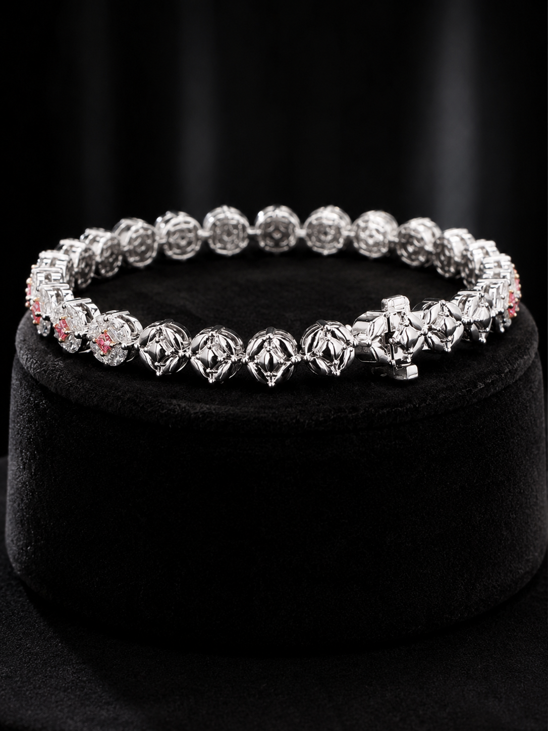 Aurelia Royale White Gold Diamond Statement Bracelet with Labgrown Diamond Accents