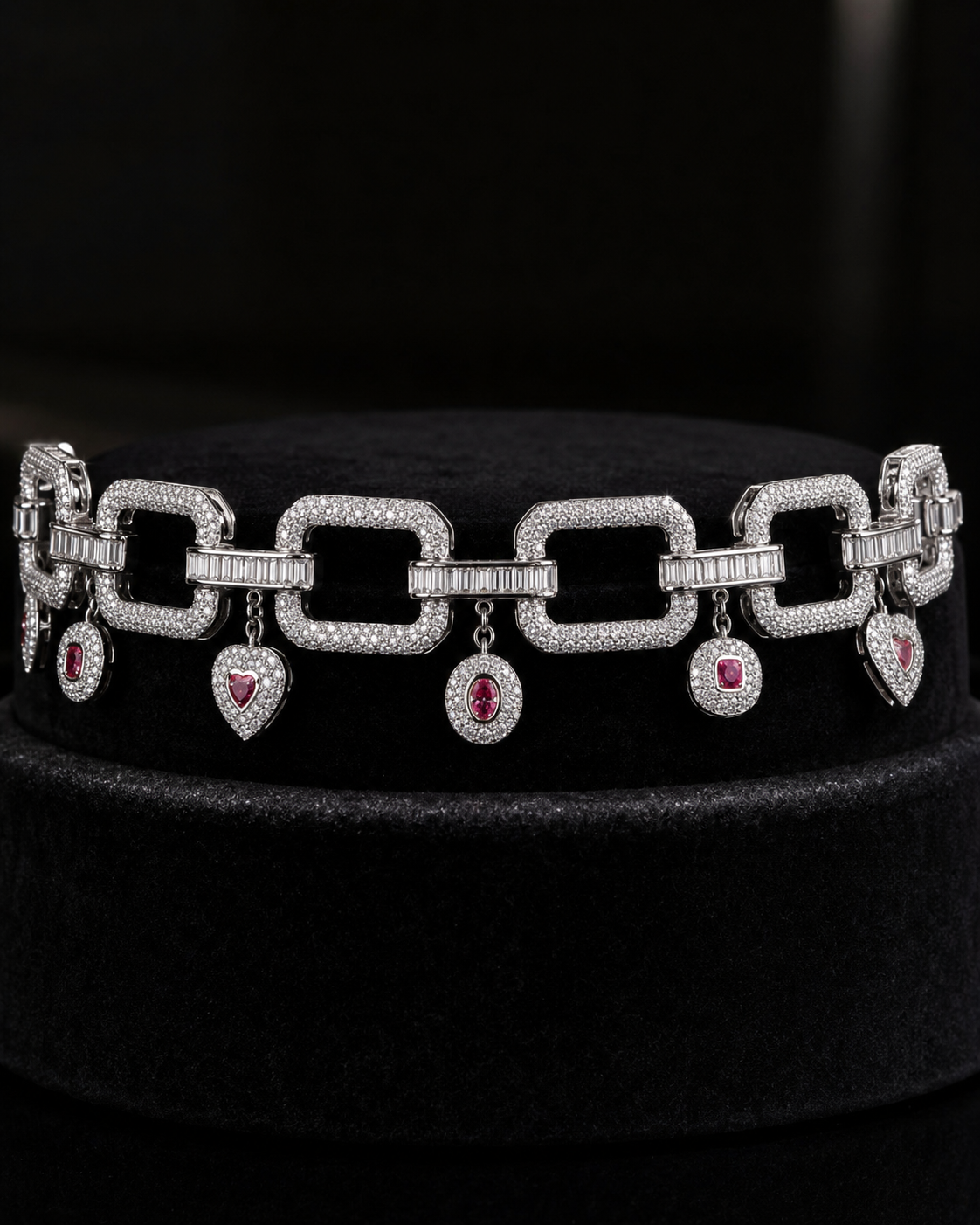 Aurelia Royale White Gold Chain Link Necklace with Labgrown Diamond Charm