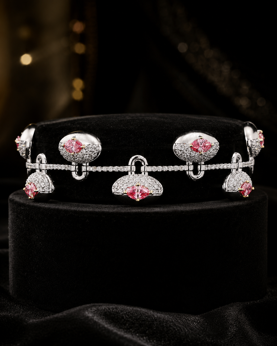 Aurelia Royale White Gold Station Bracelet with Labgrown Diamond Accents