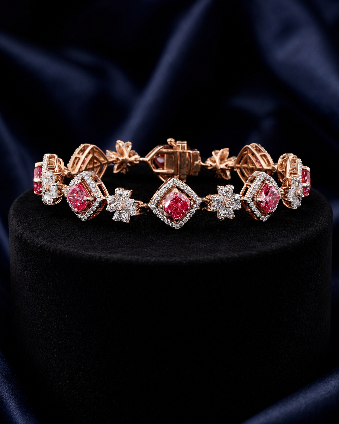 Aurelia Royale White Gold Ruby Bracelet with Labgrown Diamond Accents