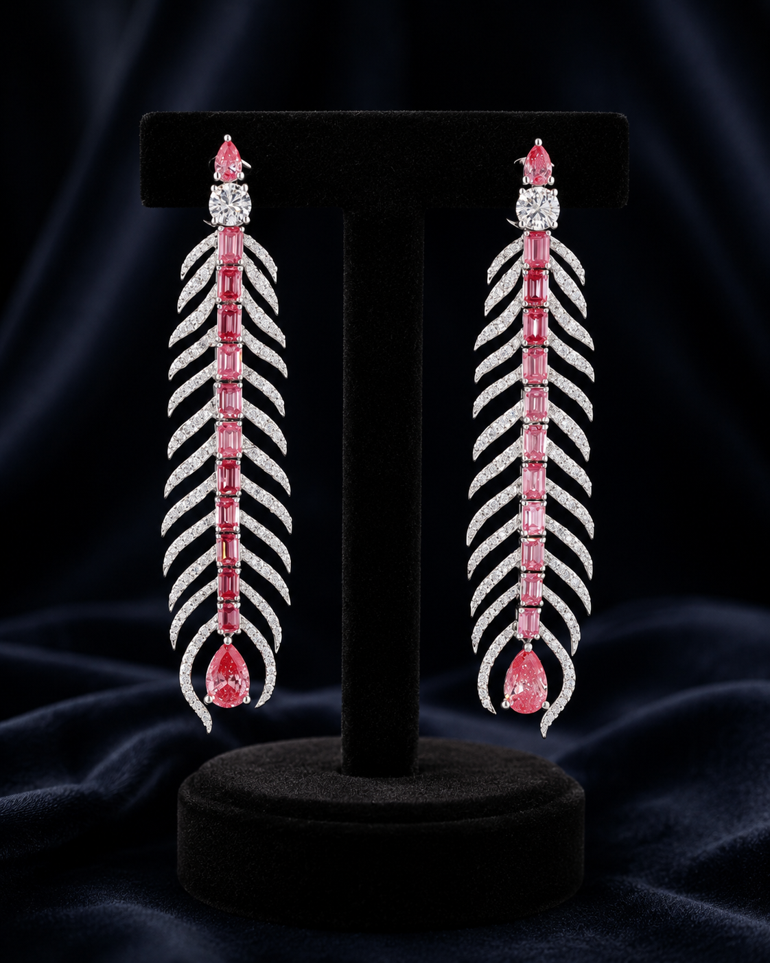 Aurelia Royale Ruby-Tone Drop Earrings with Labgrown Diamond Accents