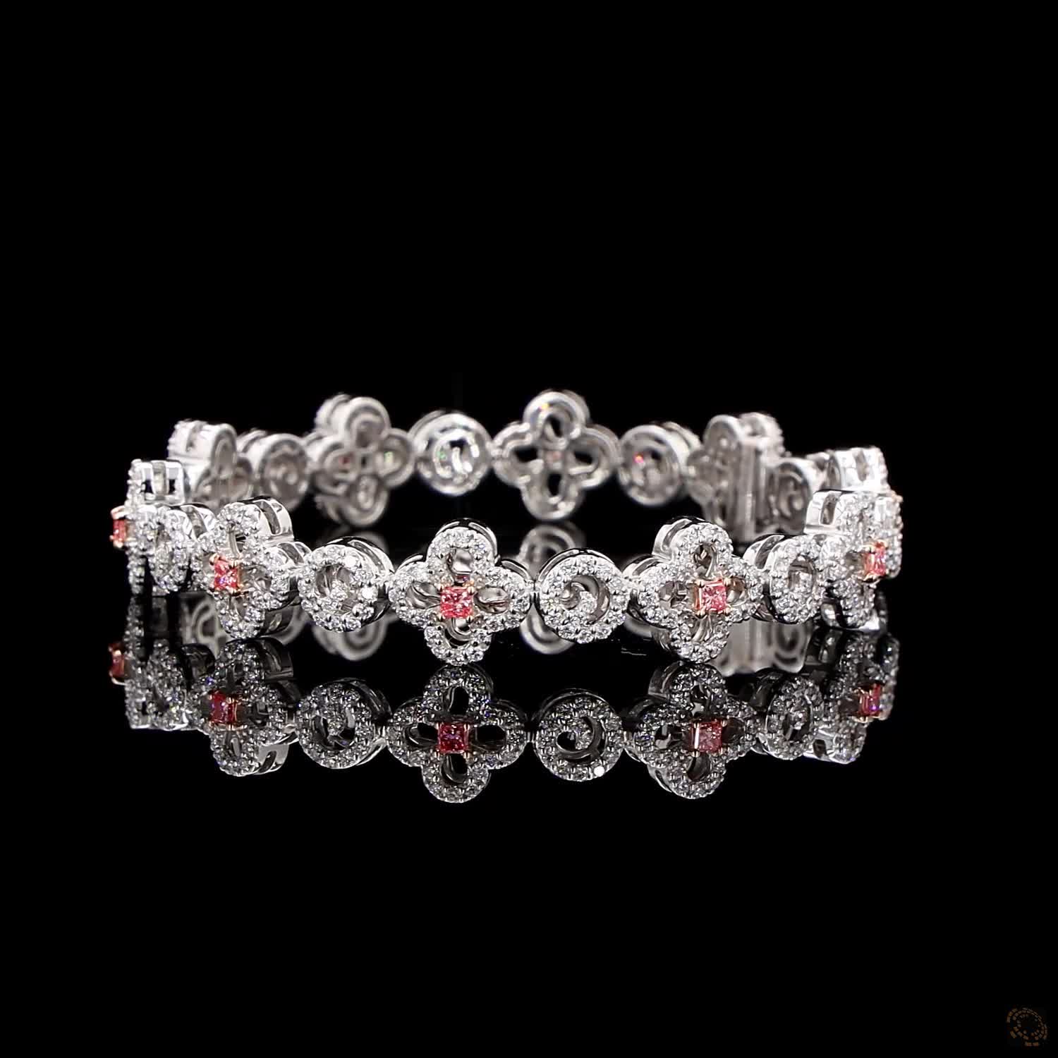Aurelia Royale White Gold Floral Bracelet with Labgrown Diamond Accents