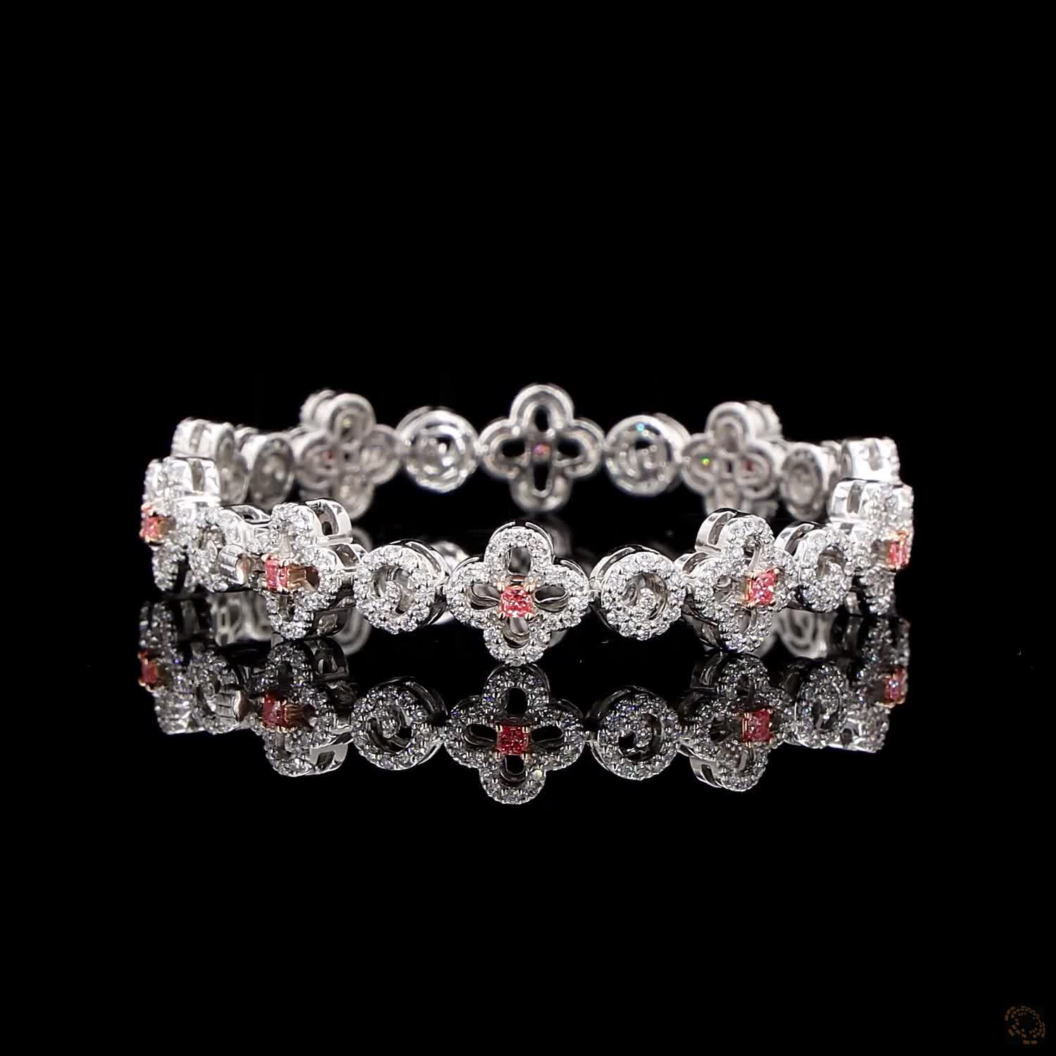 Aurelia Royale White Gold Floral Bracelet with Labgrown Diamond Accents