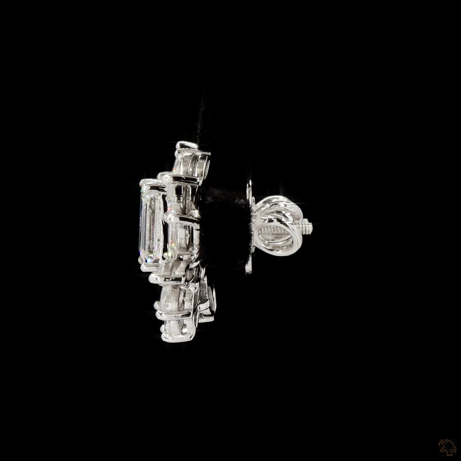 Aurelia Royale White Gold Floral Drop Earrings with Labgrown Diamond Accents