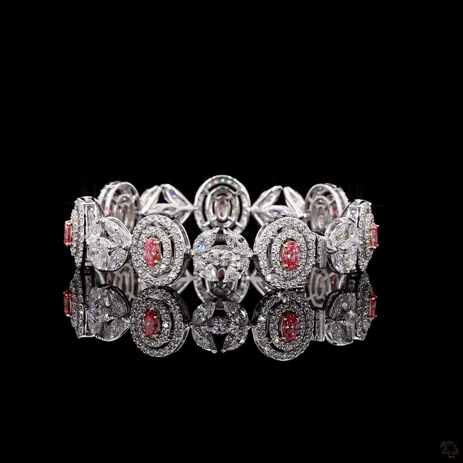Aurelia Royale White Gold Floral Bracelet with Labgrown Diamond Accents