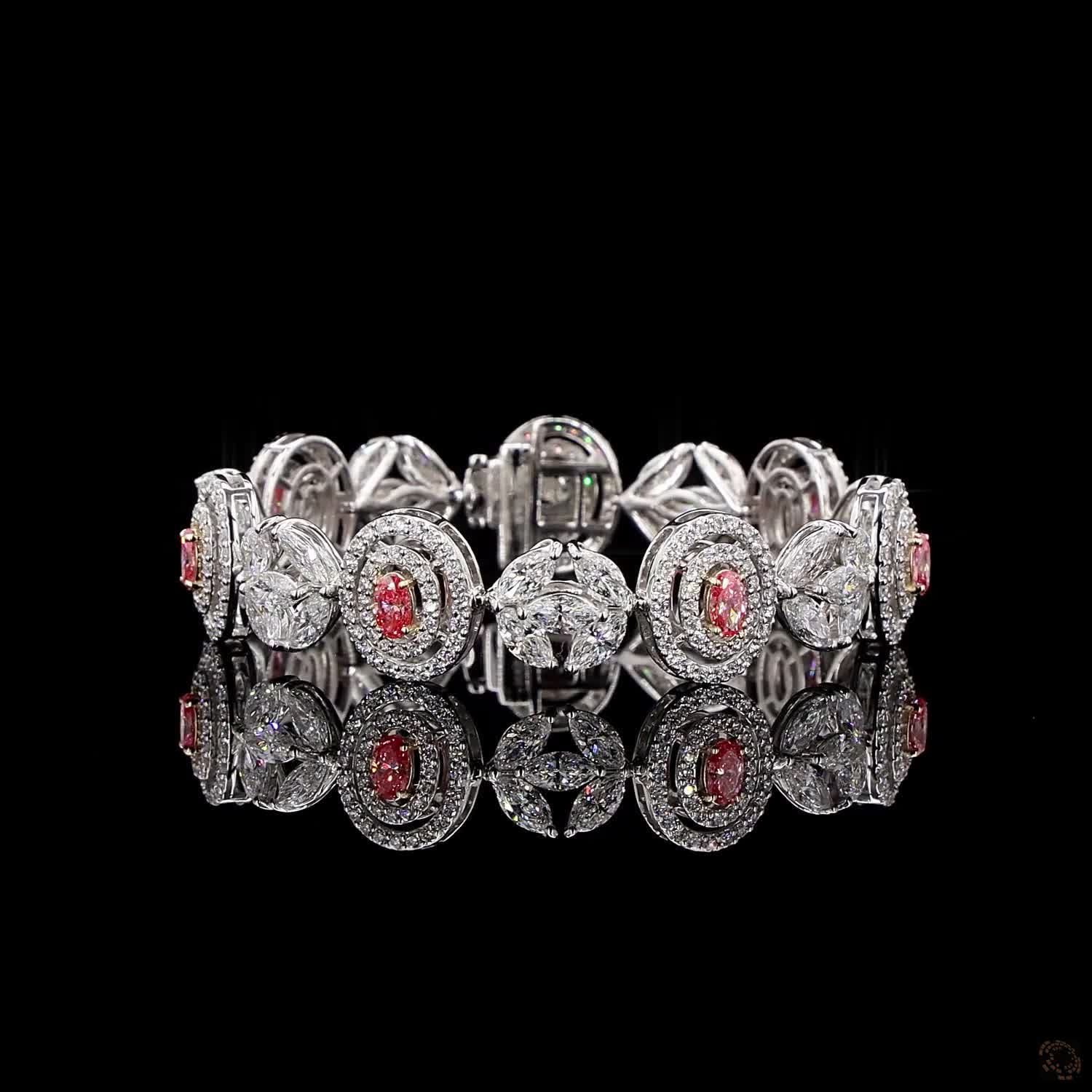 Aurelia Royale White Gold Floral Bracelet with Labgrown Diamond Accents