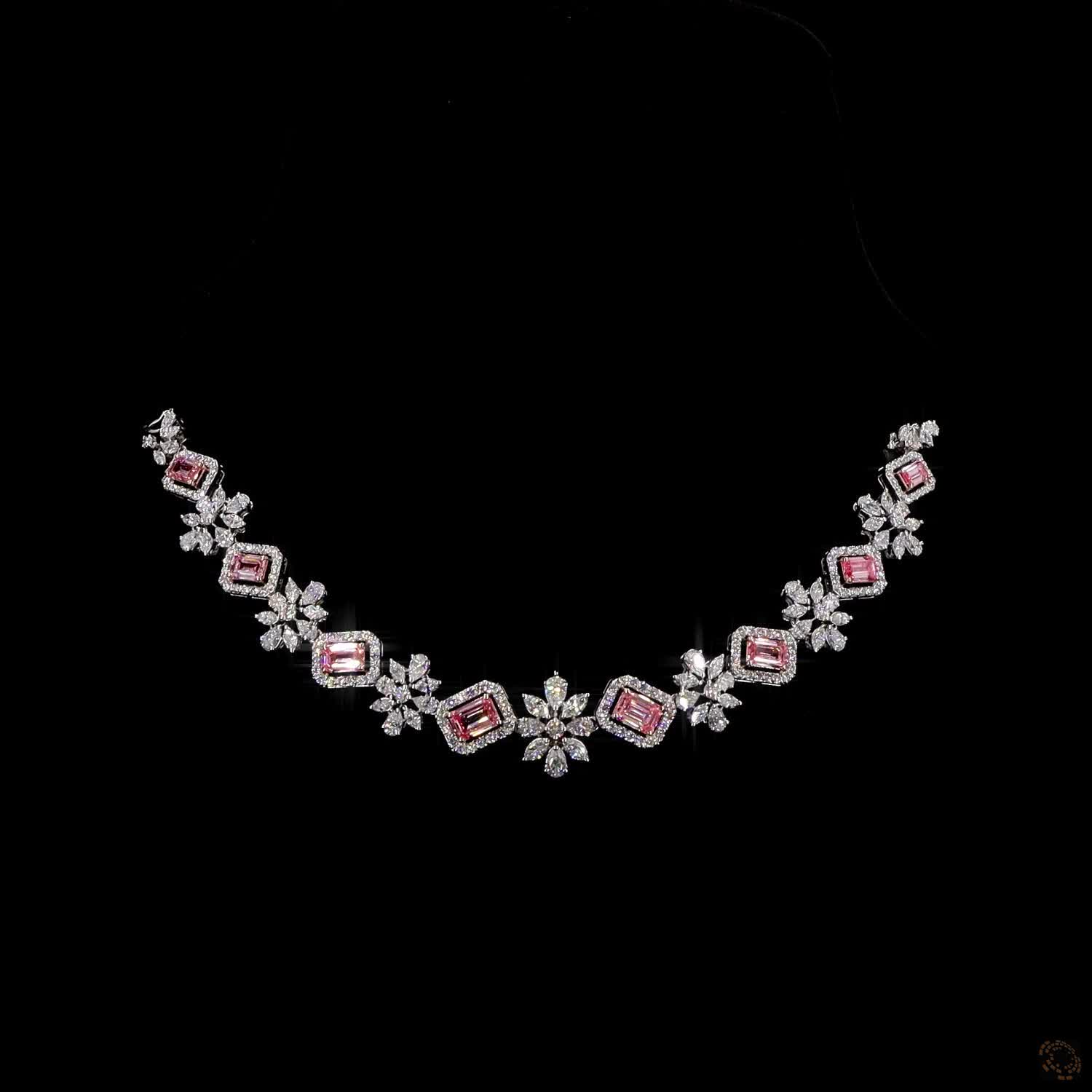 Aurelia Royale White Gold Floral Necklace with Labgrown Diamond Accents