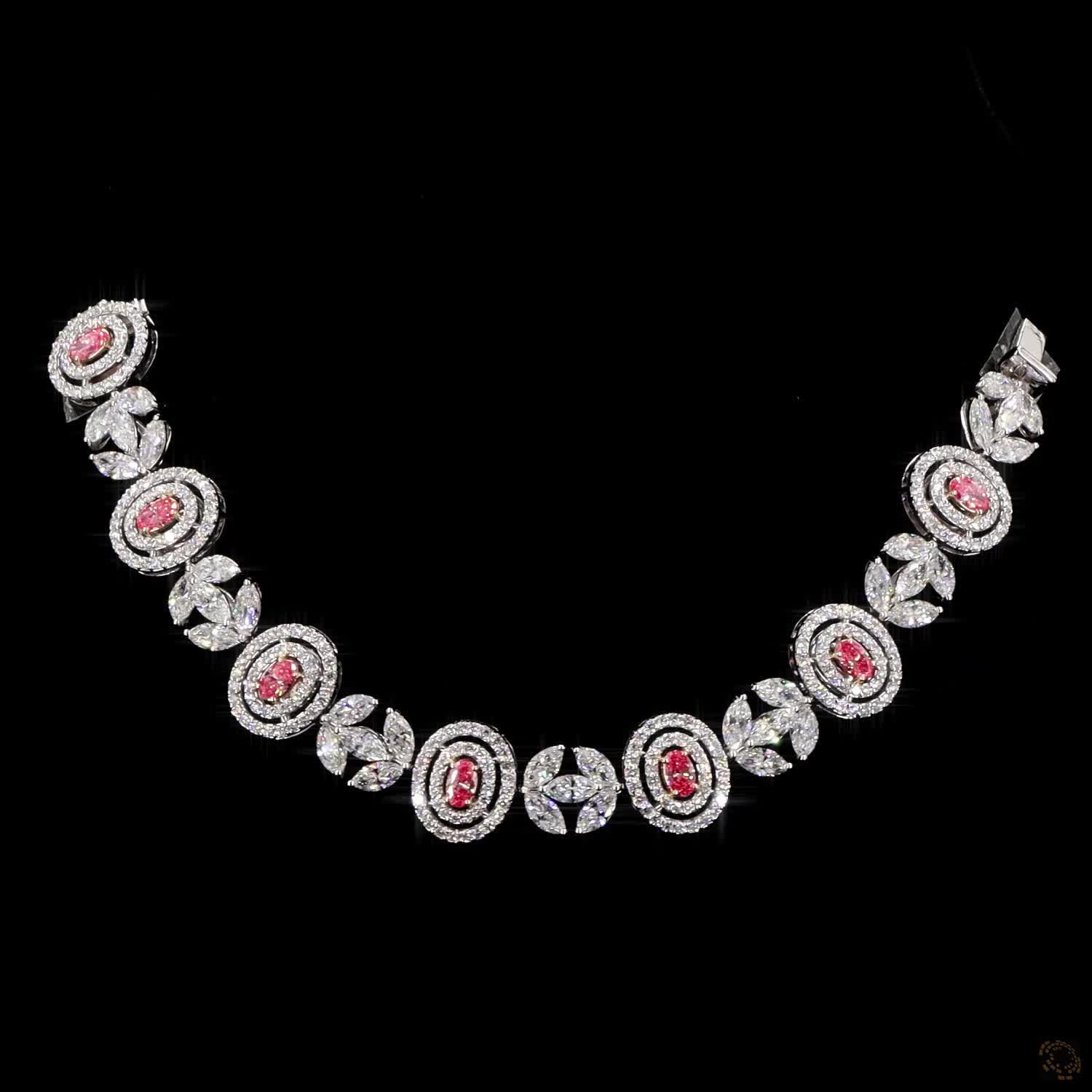 Aurelia Royale White Gold Floral Necklace with Labgrown Diamond Accents
