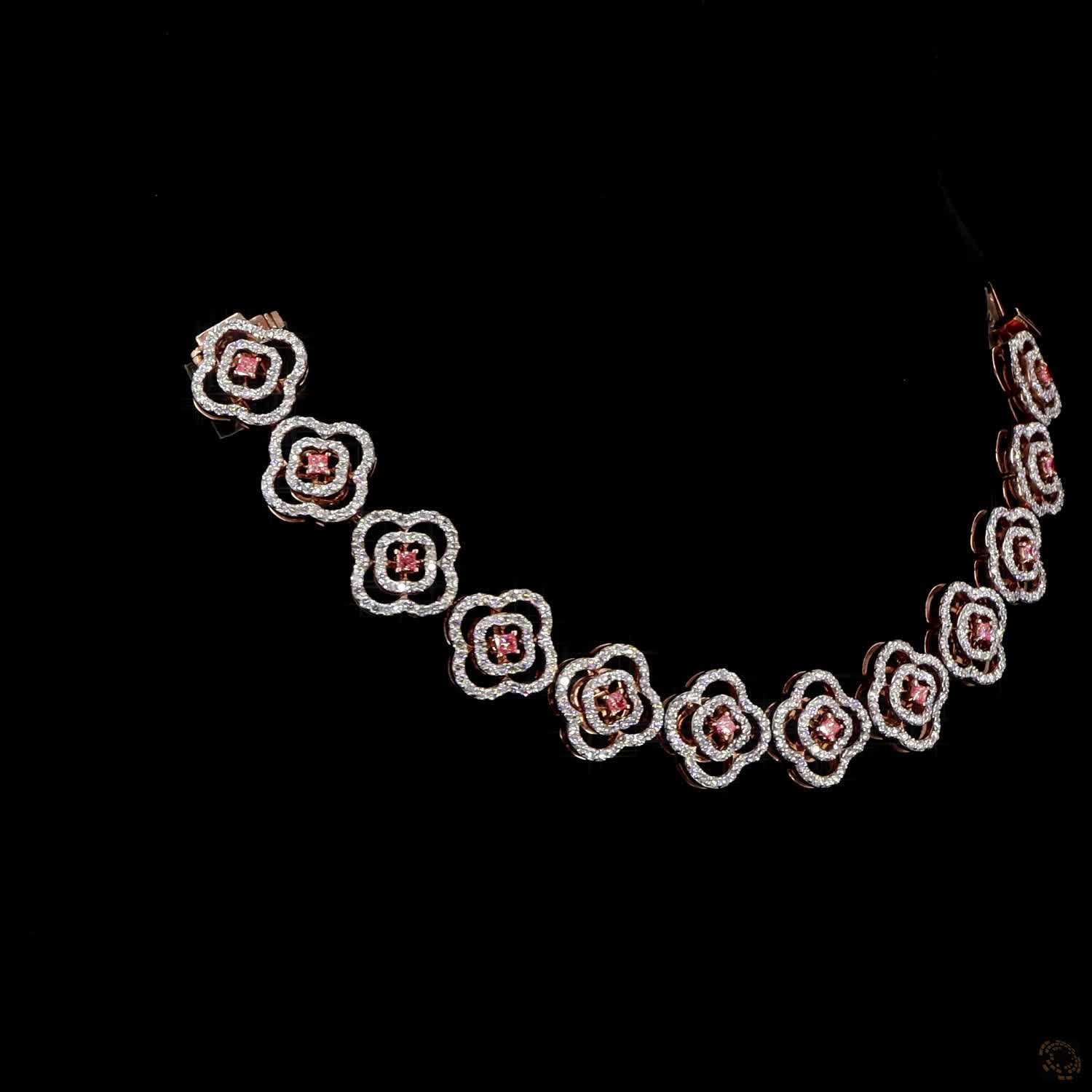 Aurelia Royale Floral Necklace with Labgrown Diamond Accents